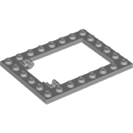 Деталь LEGO Plate Special 6 x 8 Trap Door Frame Horizontal [Long Pin Holders], Светлый сине-серый