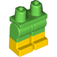 Деталь LEGO Hips with Bright Green Legs and Yellow Boots Pattern, Ярко-зеленый