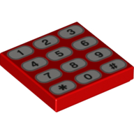Tile 2 x 2 - Phone Keypad with Tan Buttons and Black Numbers print