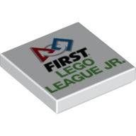 Набор LEGO Tile 2 x 2 with Groove and FIRST LEGO League Jr. Logo Print, Белый