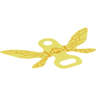 Minifig Wings Friends - Orange Bumblebee Wing Lines over Trans-Yellow Background print