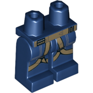 Деталь LEGO Hips and Dark Blue Legs with Dark Tan Belt and Leg Straps (Harness) Print (U-Wing Pilot), Темно-синий