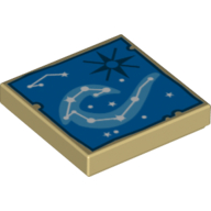 Tile 2 x 2 with Blue Sky Chart print - Moana