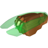 Деталь LEGO Weapon Ninjago Time Blade with Trans-Bright Green Claws and Blades Pattern, Жемчужно-медный