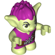 Деталь LEGO CREATURE, W/ 1.5 HOLE, NO. 41 Roblin, Желто-зеленый