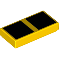 Набор LEGO Tile 1 x 2 with 2 Large Black Squares print, Желтый