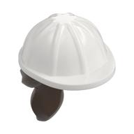 Деталь LEGO Hair and Helmet, Construction / Hard Hat, Ponytail Dark Brown pattern, Белый