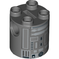 Набор LEGO Brick Round 2 x 2 x 2 with Bottom Axle Holder 'x' Shape '+' Orientation (32829), Темный сине-серый