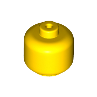 Деталь LEGO Minifig Head Baby / Toddler with Neck [PLAIN], Желтый