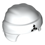 Деталь LEGO Head Wrap with Headband and Knot, White Pattern and Black Symbol Print, Белый