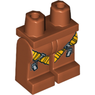 Деталь LEGO Hips and Dark Orange Legs with Orange Harness Print, Темно-оранжевый