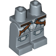 Деталь LEGO Hips and Sand Blue Legs with Brown Belt with Rounds on Straps and Metallic Silver Armor Print (Jango Fett), Песочно-синий