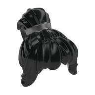 Деталь LEGO Hair Wavy Ponytail with Long Bangs and Silver Band Print, Черный
