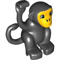 Набор LEGO Duplo Animal Monkey with Curly Side Tail, Bright Light Orange Face Print, Черный