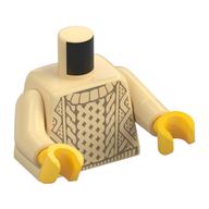 Деталь LEGO Torso Knit Sweater Print, Tan Arms, Yellow Hands, Песочный
