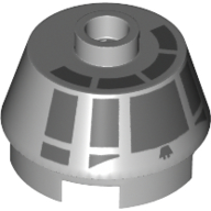 Деталь LEGO Brick Round 2 x 2 Truncated Cone with LBG Millennium Falcon Cockpit Print, Светлый сине-серый
