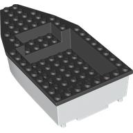 Деталь LEGO Boat 8 X 16 X 3 With Black Top and White Bottom, Черный