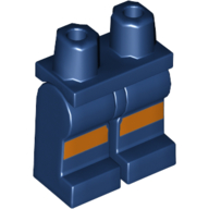 Деталь LEGO Hips and Dark Blue Legs with Dark Orange Stripes, Темно-синий