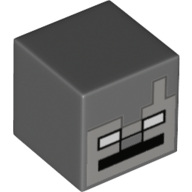Набор LEGO Minifig Head Modified Cube with Stray Face Print, Темный сине-серый