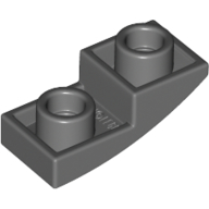 Набор LEGO Slope Curved 2 x 1 Inverted, Темный сине-серый