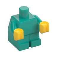 Деталь LEGO Baby / Toddler Body with Fixed Arms and Yellow Hands, Темно-бирюзовый