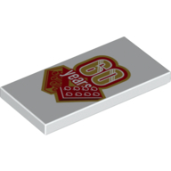 Деталь LEGO Tile 2 x 4 with '60 Years' print, Белый
