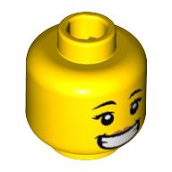 Набор LEGO Minifig Head Female Eyelashes, Nervous Smile/Grin, Teeth, Желтый