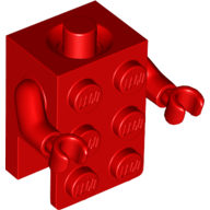 Деталь LEGO Minifig Torso Blue Brick Suit, Красный