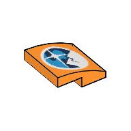 Деталь LEGO Slope, Curved 2 x 2 No Studs with Dark Blue, Dark Azure & White Arctic Logo Print, Оранжевый