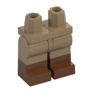 Деталь LEGO Hips with Dark Tan Legs and Reddish Brown Boots Pattern, Темно-песочный