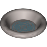 Набор LEGO Minifig, Dish 3 x 3 with Swirling Water (Pensieve) Print, Flat Silver