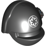Деталь LEGO Minifig Helmet SW Imperial Gunner with White SW Imperial Logo Print, Черный