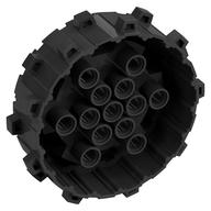 Деталь LEGO Wheel Hard Plastic with Small Cleats, Жемчужный титановый