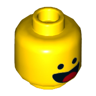 Деталь LEGO Minifig Head Dual Sided Happy Open Mouth, Crying, Желтый