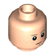 Деталь LEGO Minifig Head Frown/Worried, Freckles (Anakin Skywalker), Светлый телесный