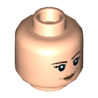 Деталь LEGO Minifig Head Female (Leia) Smile, Светлый телесный