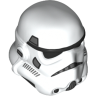 Деталь LEGO Minifig Headgear Helmet SW Stormtrooper, Dual Molded Dark Bluish Grey/White Markings, Белый