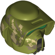 Деталь LEGO Minifig Helmet Elite Corps Trooper (Star Wars) Camouflage print, Оливковый