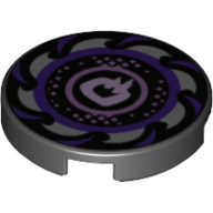 Набор LEGO Tile Round 2 x 2 with Purple Ninjago Swirl print, Черный