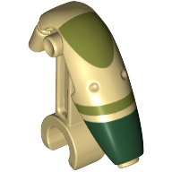 Деталь LEGO Minifig Head Modified Mechanical (Battle Droid) With Olive Green/Dark Green Paint, Песочный