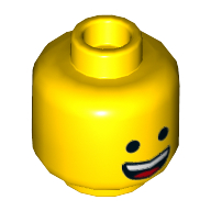 Деталь LEGO Minifig Head Happy Smile, Open Mouth, Teeth, Желтый