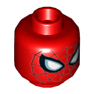 Деталь LEGO Minifig Head Spiderman, Красный