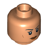 Деталь LEGO Minifig Head Female, Stern, Peach Lips, Телесный