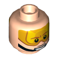 Деталь LEGO Minifig Head Yellow Visor, Neck Strap (StarWars), Светлый телесный
