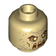 Деталь LEGO Minifig Head Sand Man, Песочный