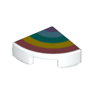 Деталь LEGO Tile Round 1 x 1 Quarter with Rainbow print, Белый