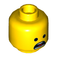 Деталь LEGO Minifig Head Surprised Open Mouth, Small Teeth, Желтый