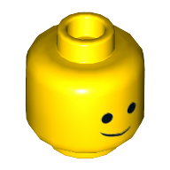 Деталь LEGO Minifig Head Dual Sided, Lopsided Smile, Frustrated, Желтый