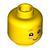 Деталь LEGO Minifig Head Pink Cheeks, Squeal, Smile, Желтый