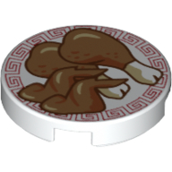 Набор LEGO Tile Round 2 x 2 with Chicken Legs print, Белый